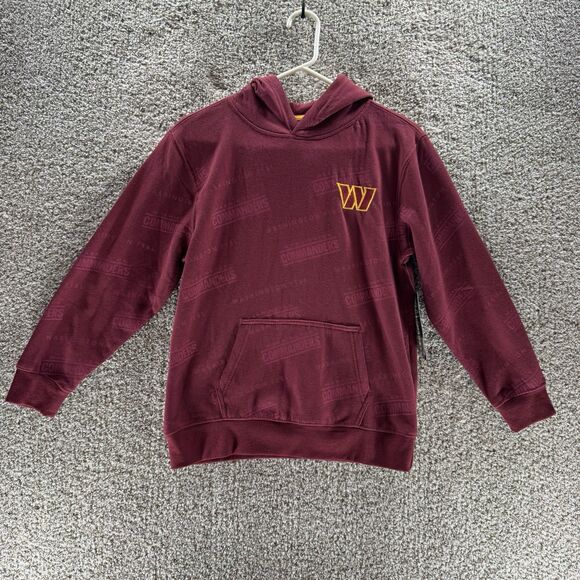 Washington Commanders Hoodie Sweatshirt Youth Large Red Pullover Pocket New Tags - Picture 1 of 16
